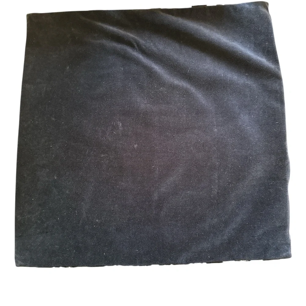 Villa Navy and Cream‎ Velvet Texture Patterned Pillow Cover